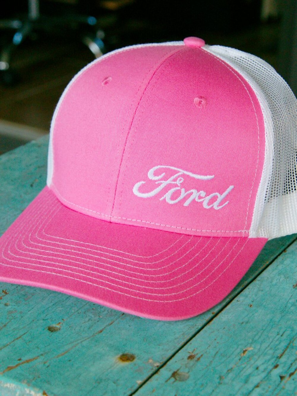 Vintage Ford Trucker Hat Pink Snapback Cap Adjustable Bronco